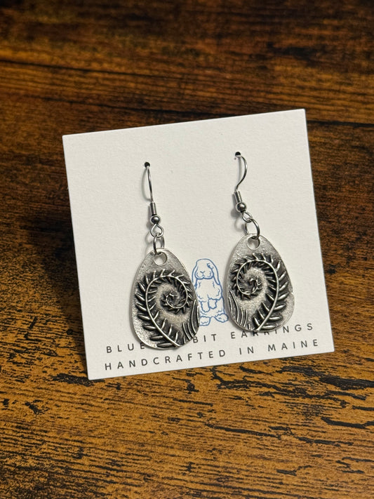 Antique Silver Fern Earrings