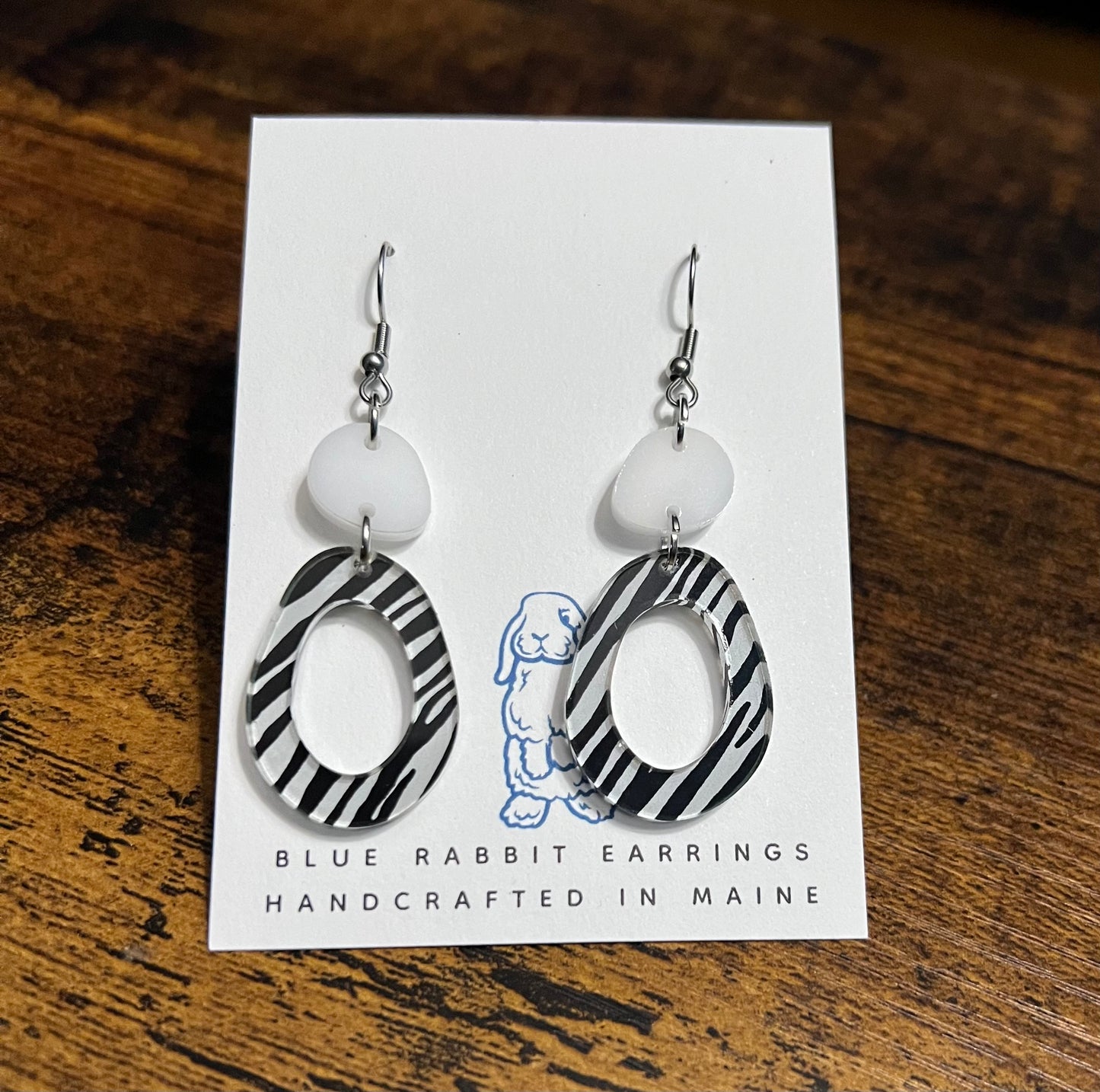 Acrylic Zebra Print Earrings