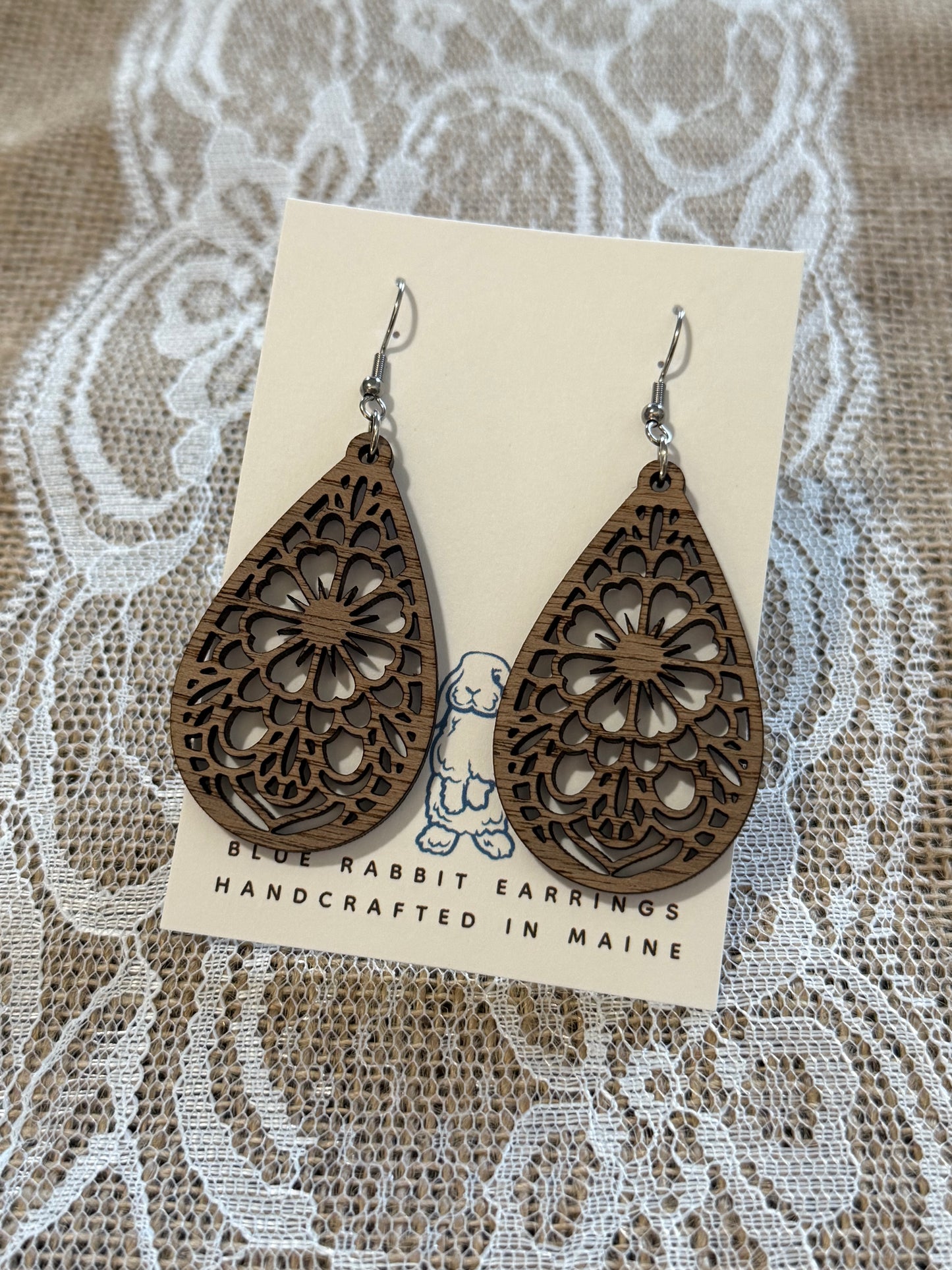 Walnut Floral Earrings
