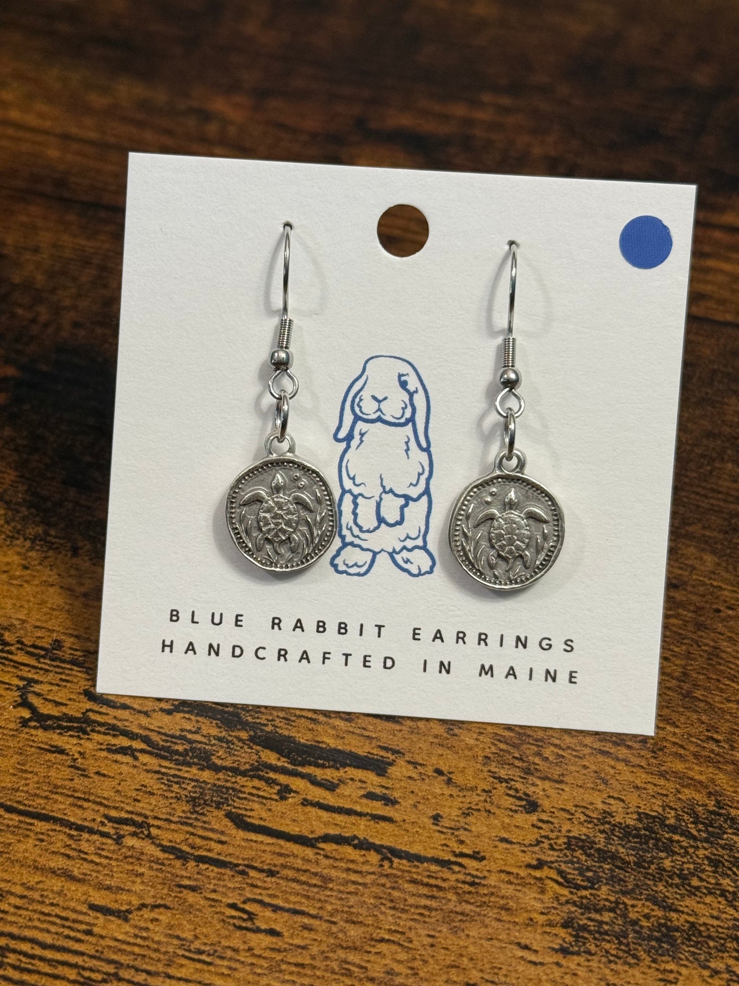 Antique Silver Turtle Earrings
