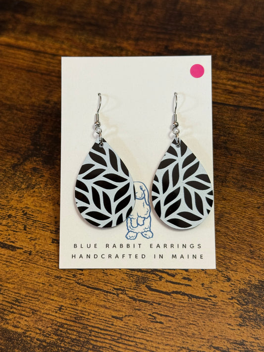 Acrylic Black Leaf Earrings