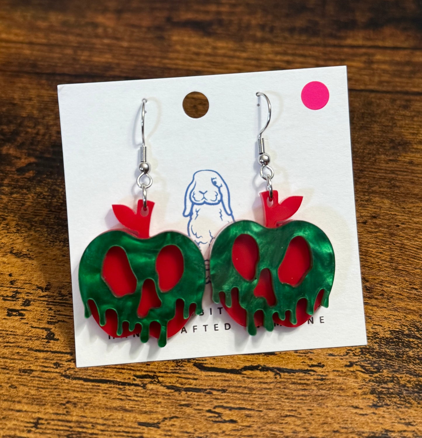 Acrylic Poison Apple Earrings