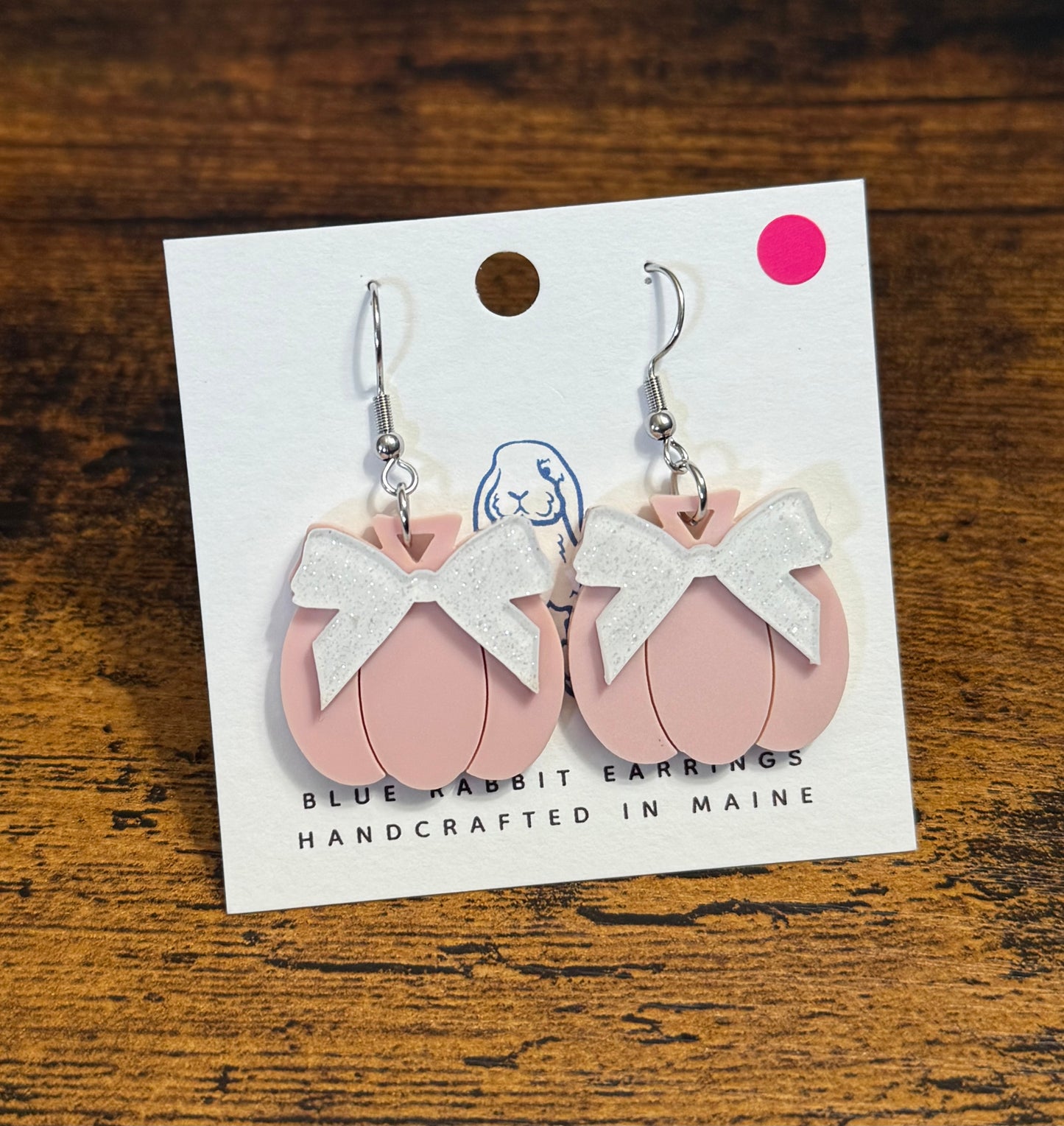 Acrylic Blush Pumpkin Earrings