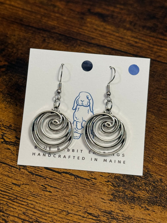 Antique Silver Spiral Earrings