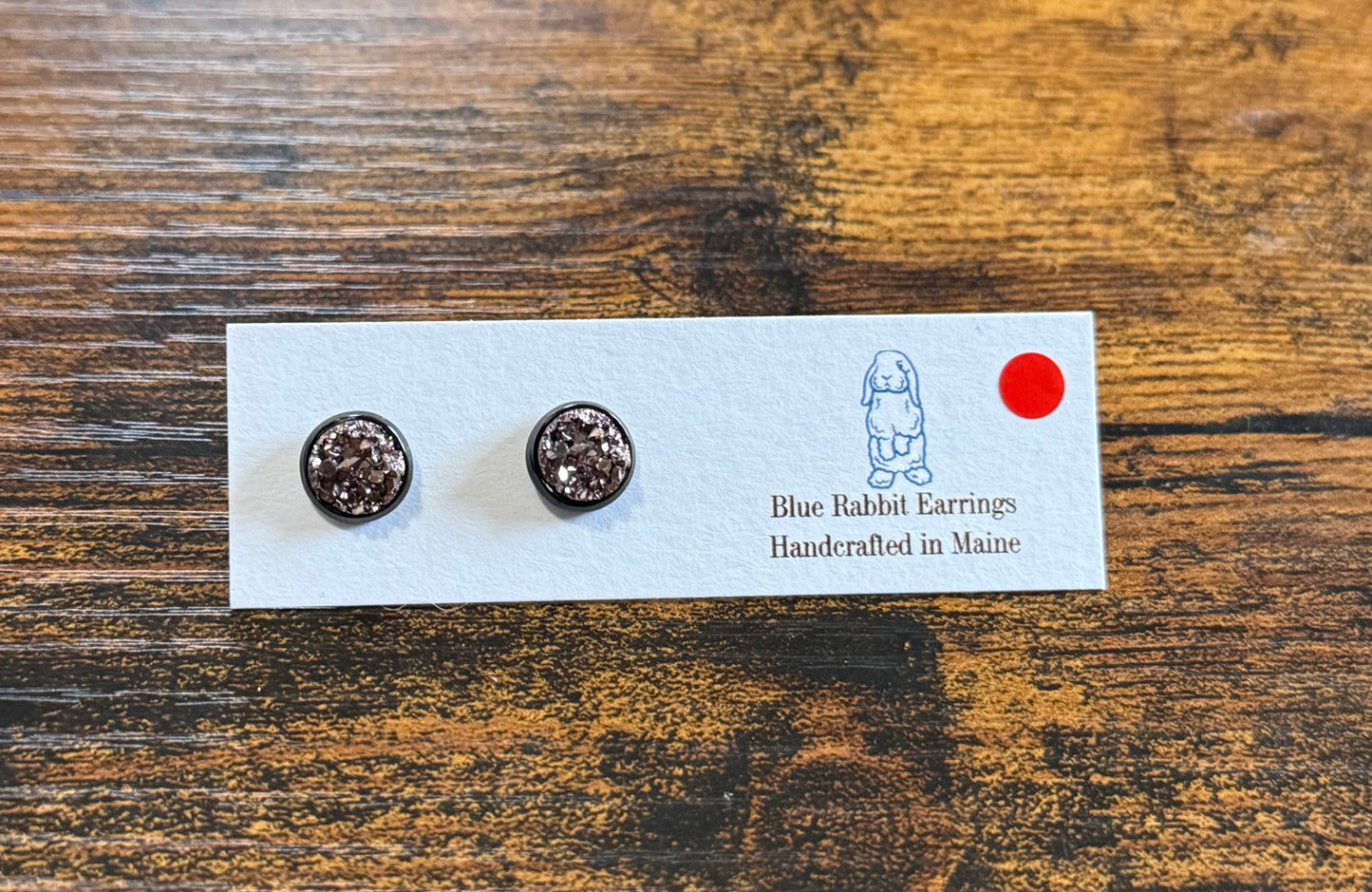 Rose Gold Druzy Studs 8mm