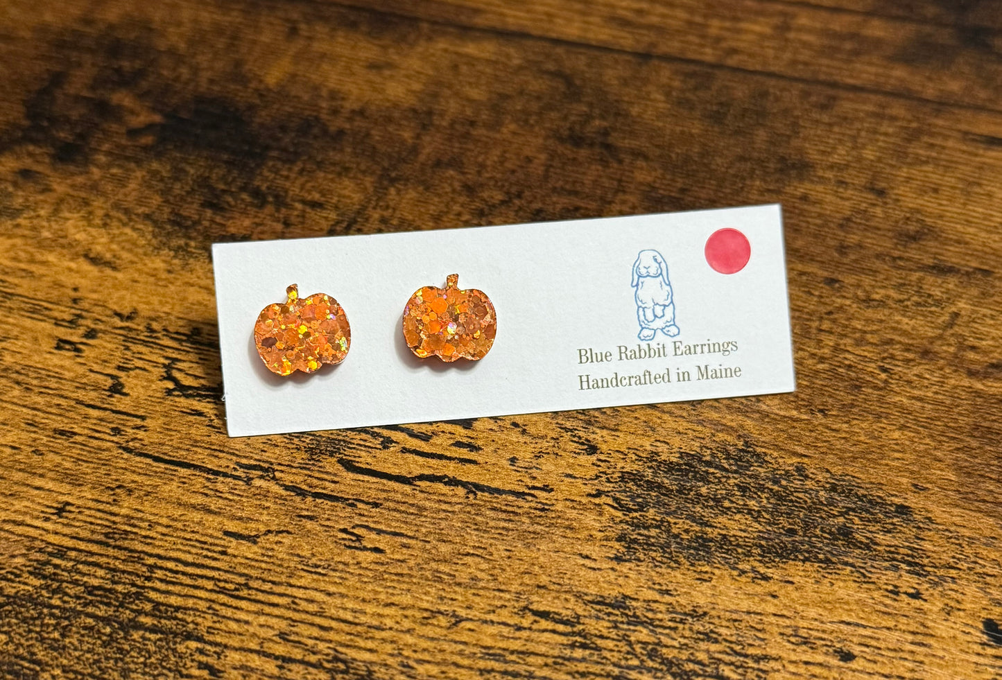 Acrylic Glitter Pumpkin Studs