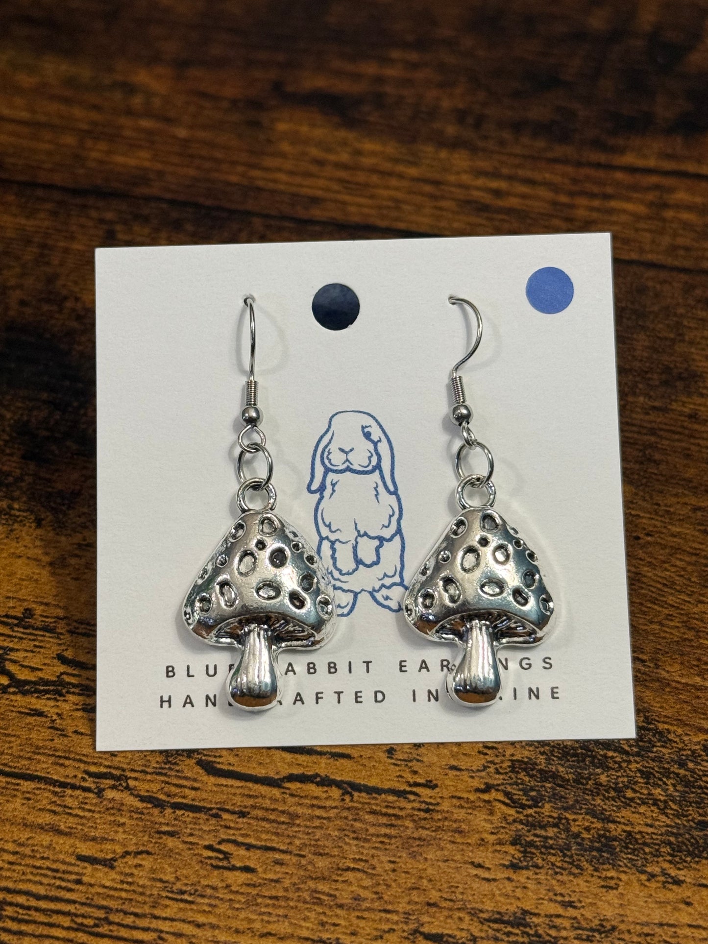Antique Silver Mushroom Earrings