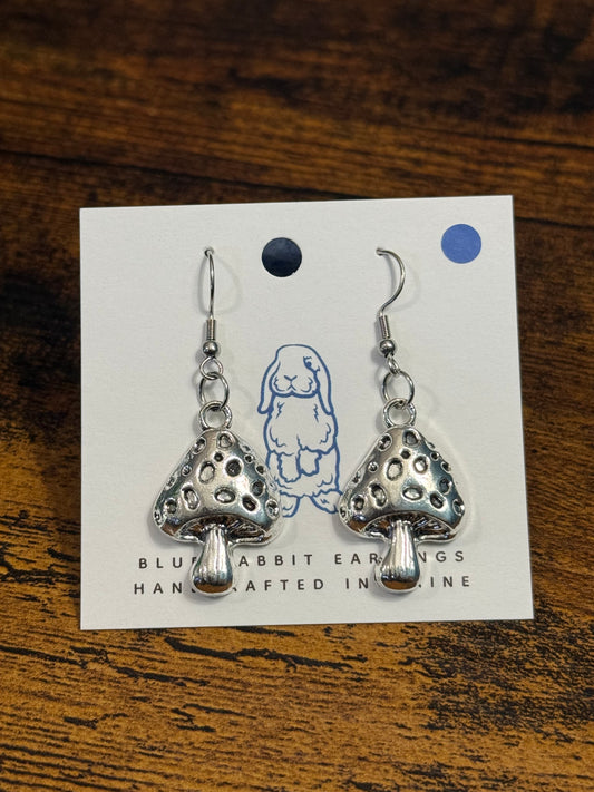 Antique Silver Mushroom Earrings