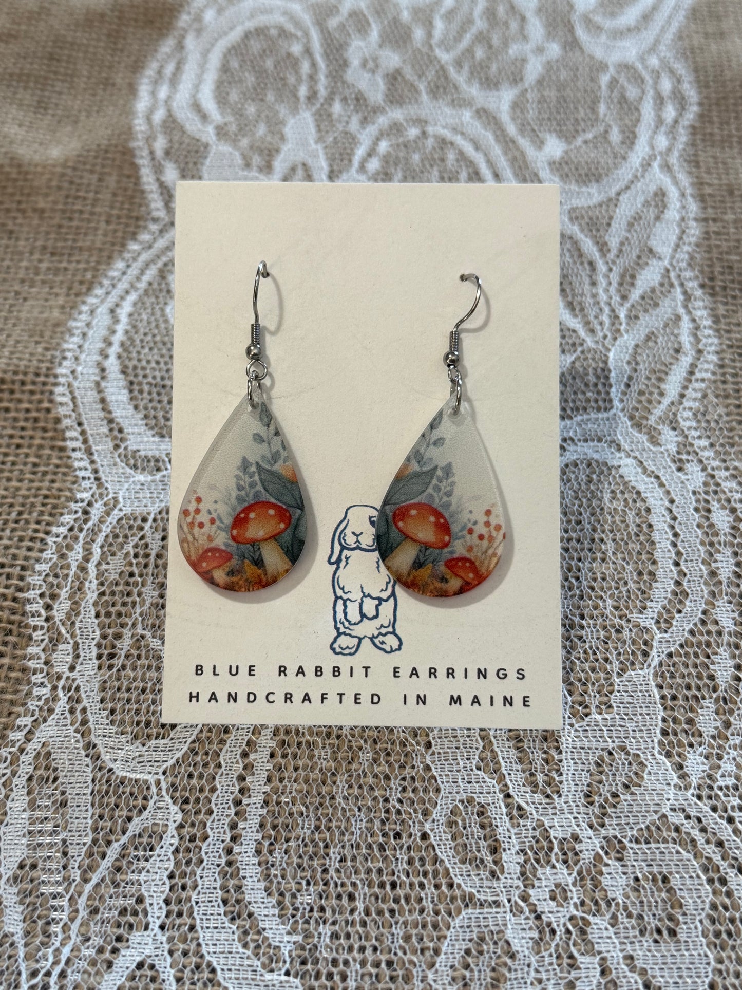 Acrylic Mushroom Earrings