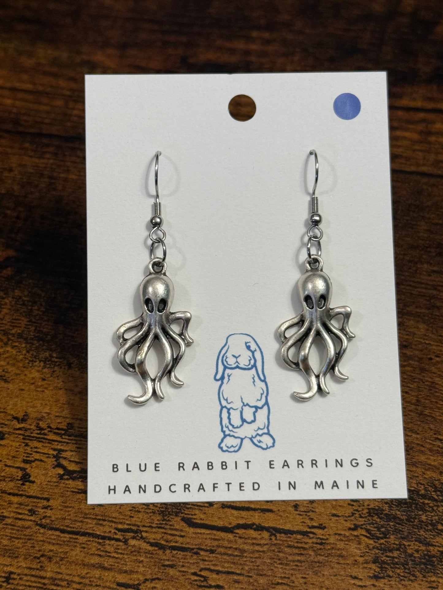 Antique Silver Octopus Earrings