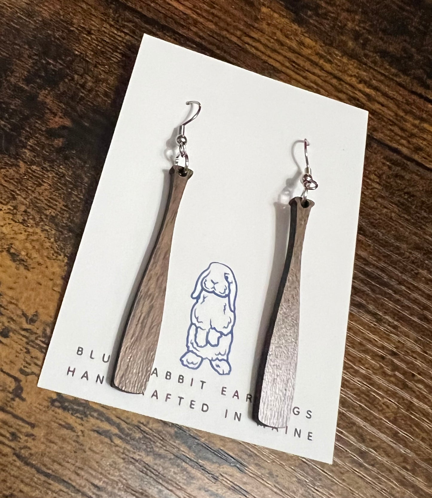 Walnut Baseball Bat Earrings