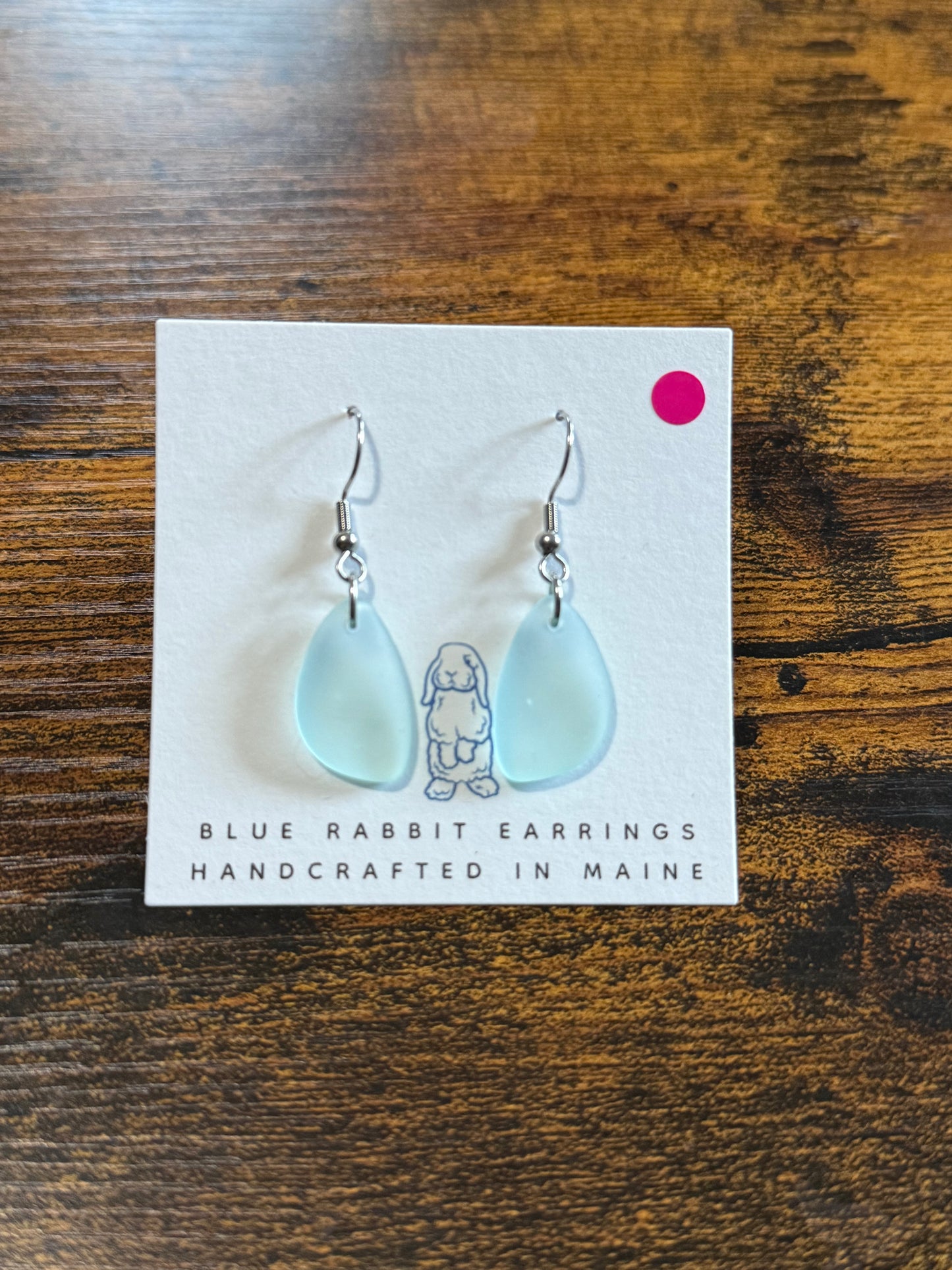 Aqua Eclipse Sea Glass Earrings