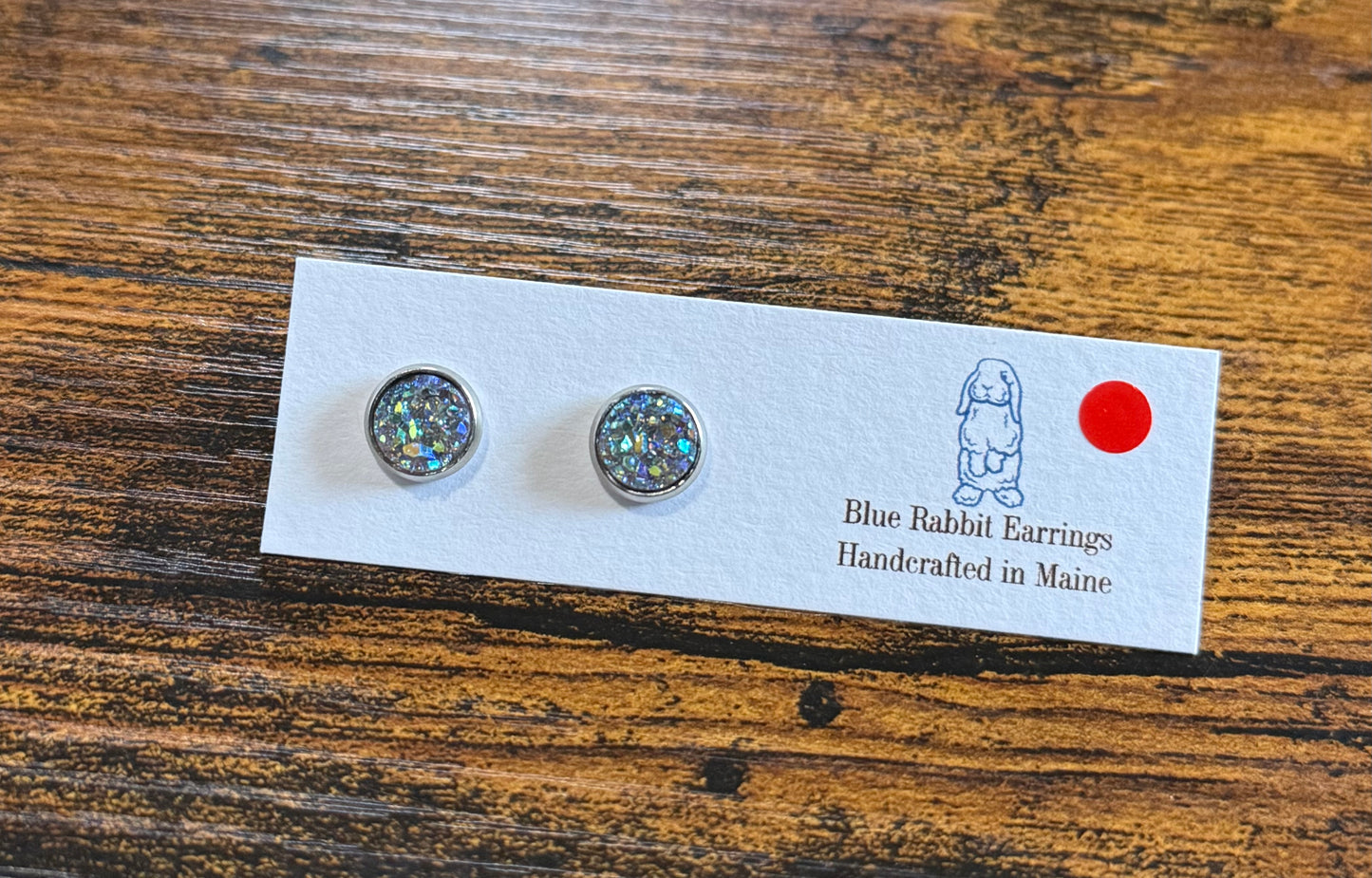 Quartz Druzy Studs 8mm