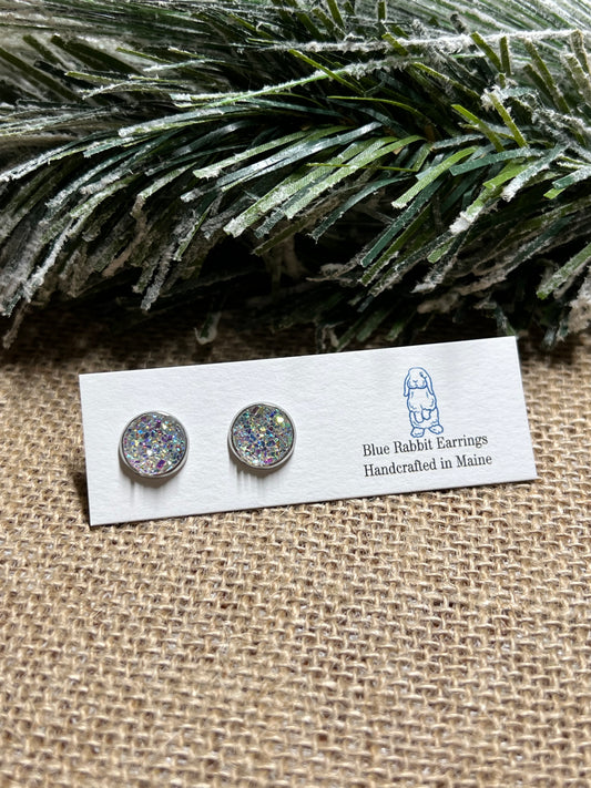 Quartz  Druzy Studs 10mm