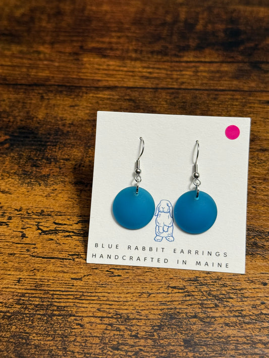 Teal Sea Glass Earrings
