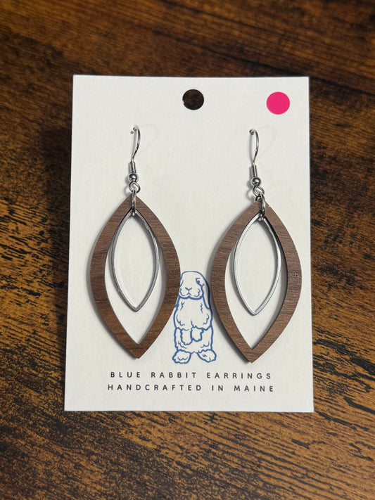Walnut & Silver Earrings