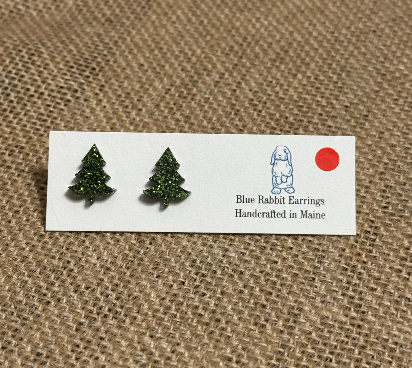 Acrylic Green Tree Studs