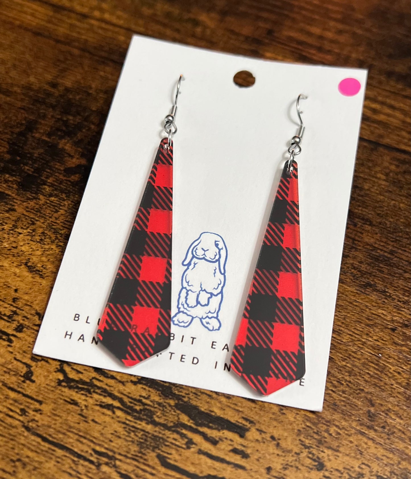 Acrylic Buffalo Plaid Earrings