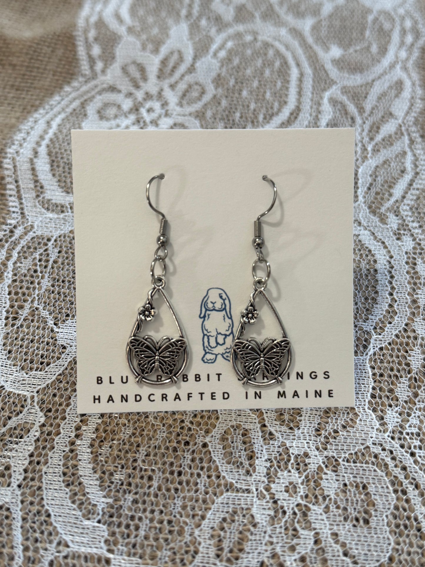 Silver Butterfly Earrings