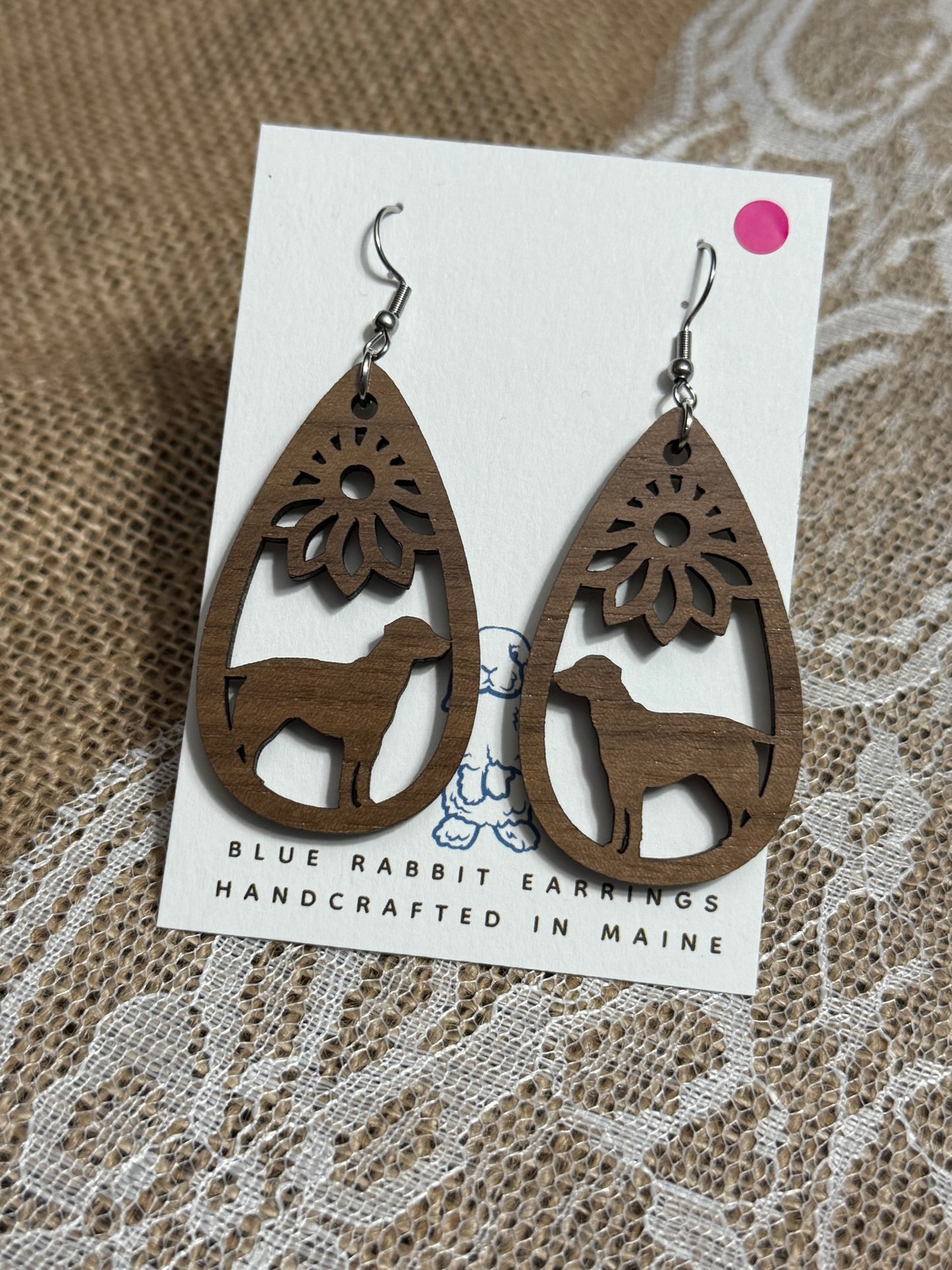 Walnut Dog Earrings
