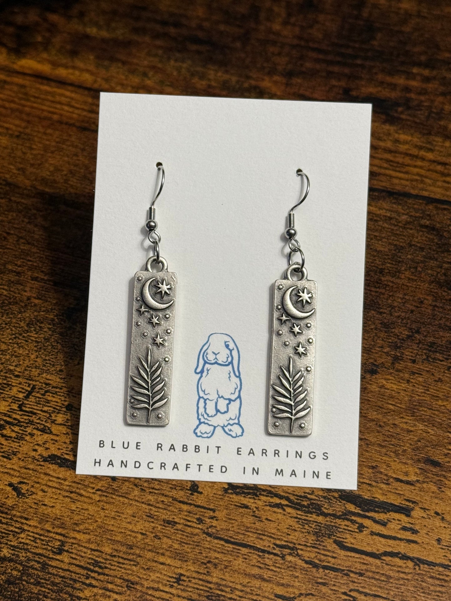 Antique Silver Moon & Star Earrings