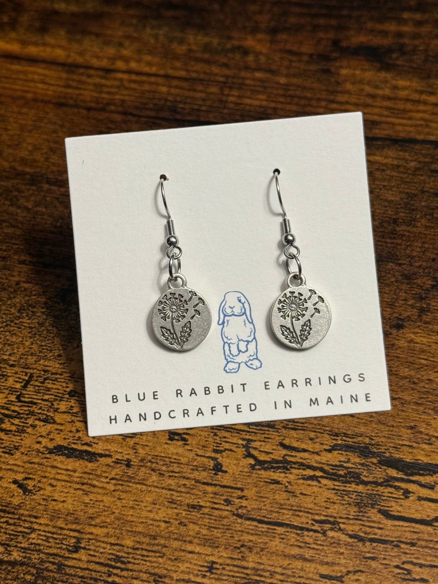 Antique Silver Dandelion Earrings