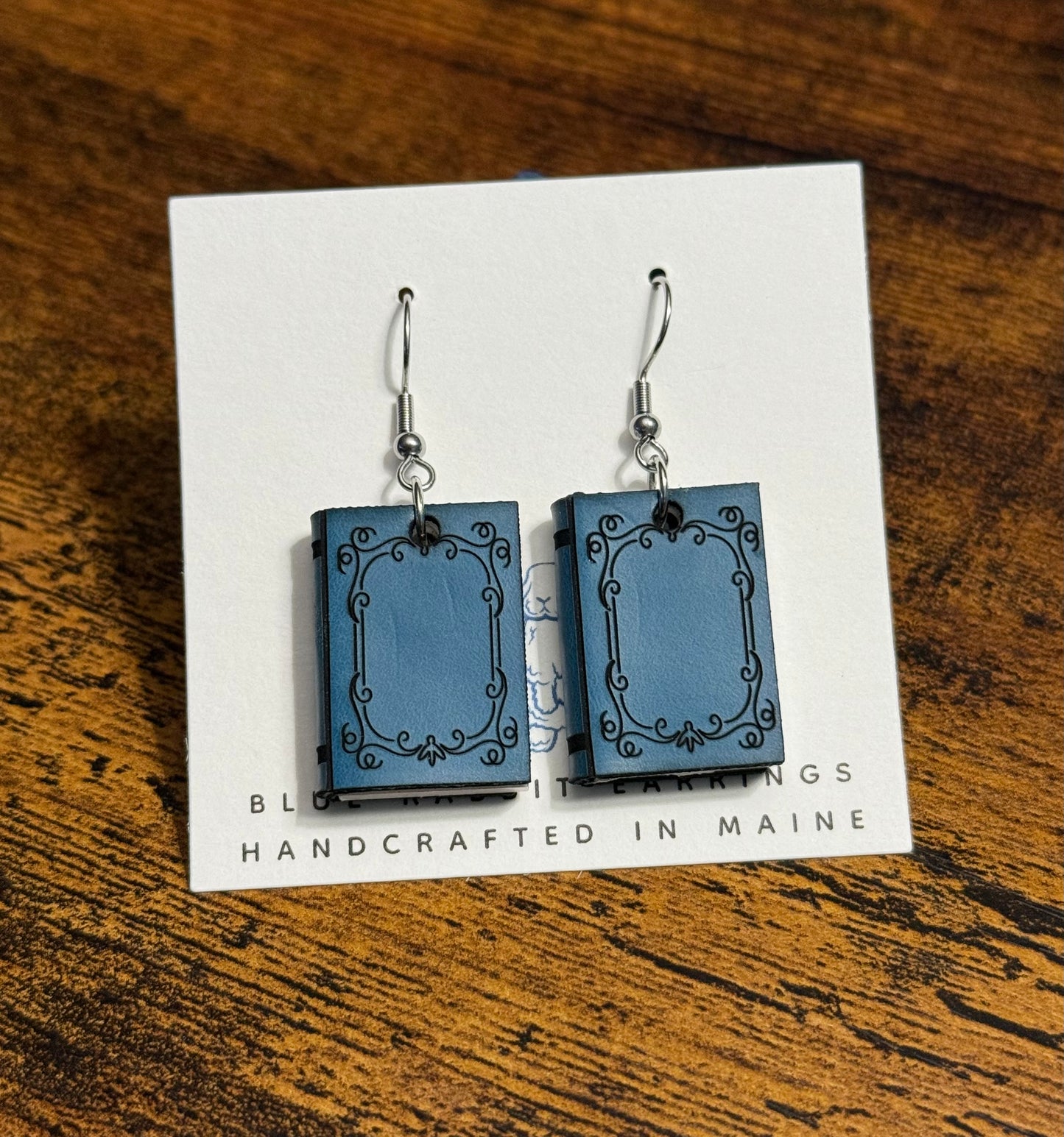 Teal Leatherette Earrings