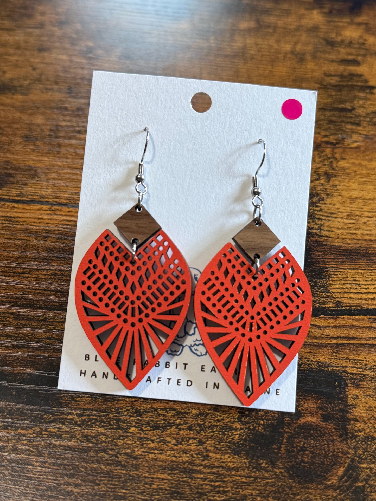 Walnut Orange Earrings