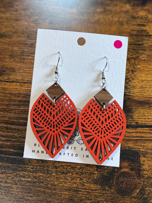 Walnut Orange Earrings