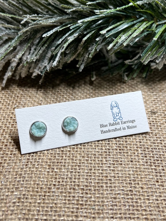 Arctic Blue Druzy Studs 8mm