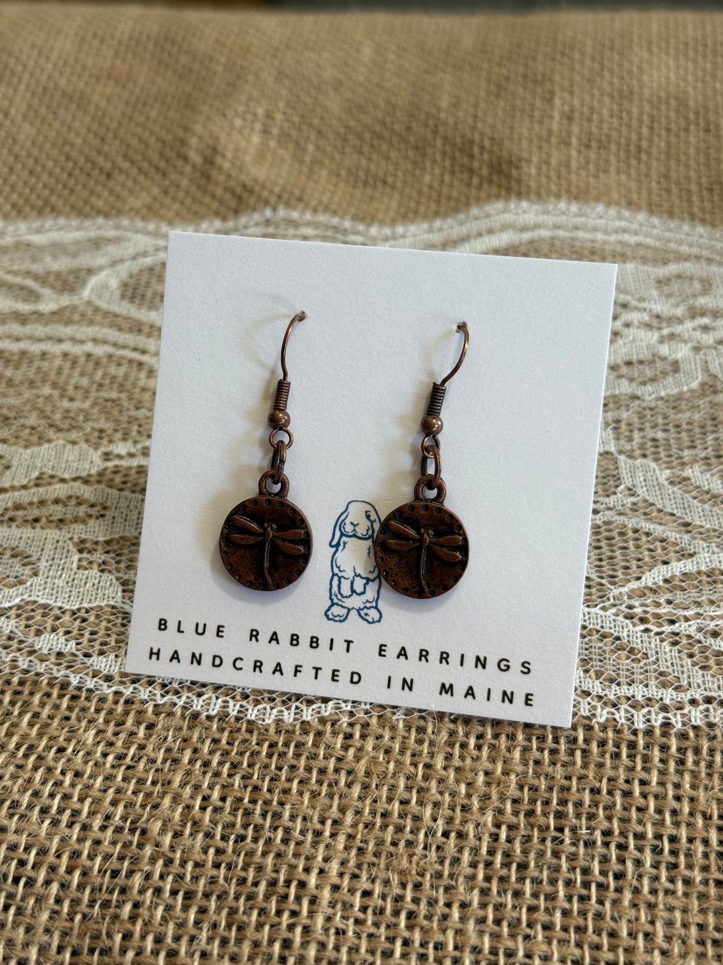 Antique Copper Dragonfly Earrings