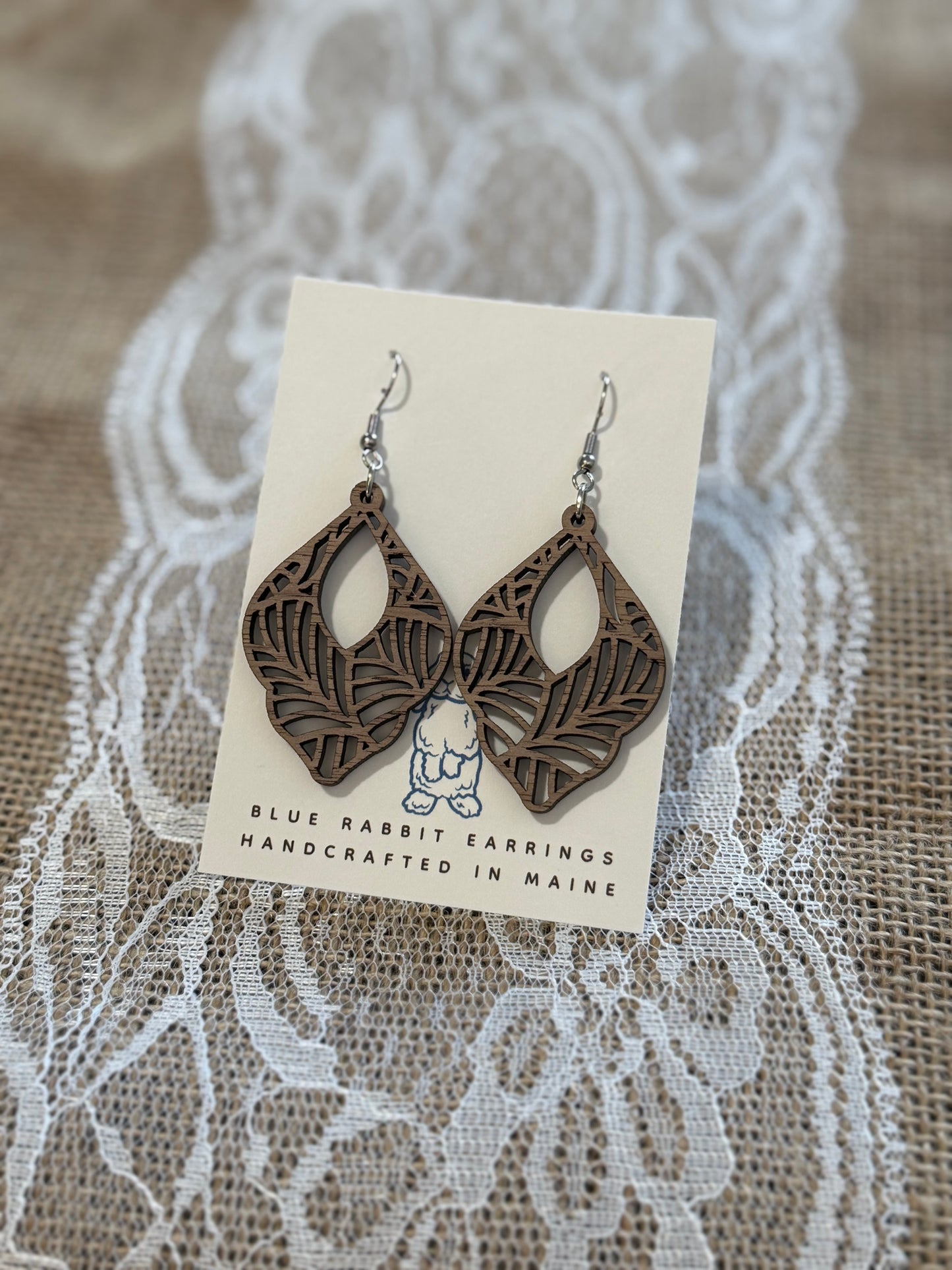 Walnut Boho Teardrop Earrings
