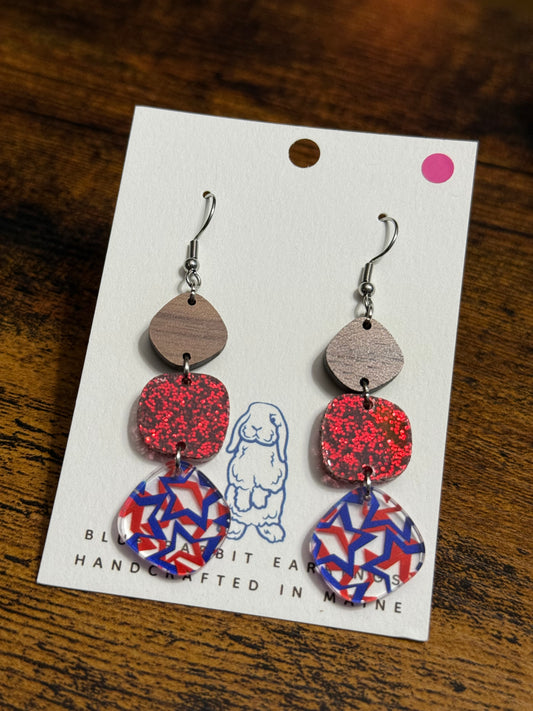 Acrylic Patriotic Earrings