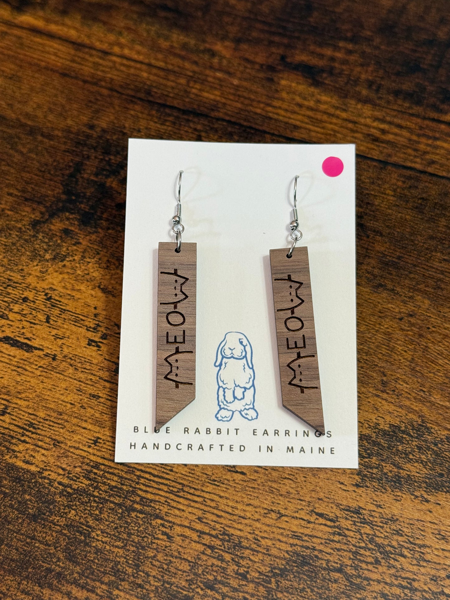 Walnut Meow Earrings