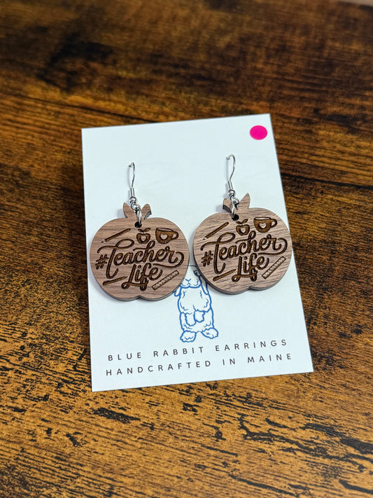 Walnut Teacher Life Earrings