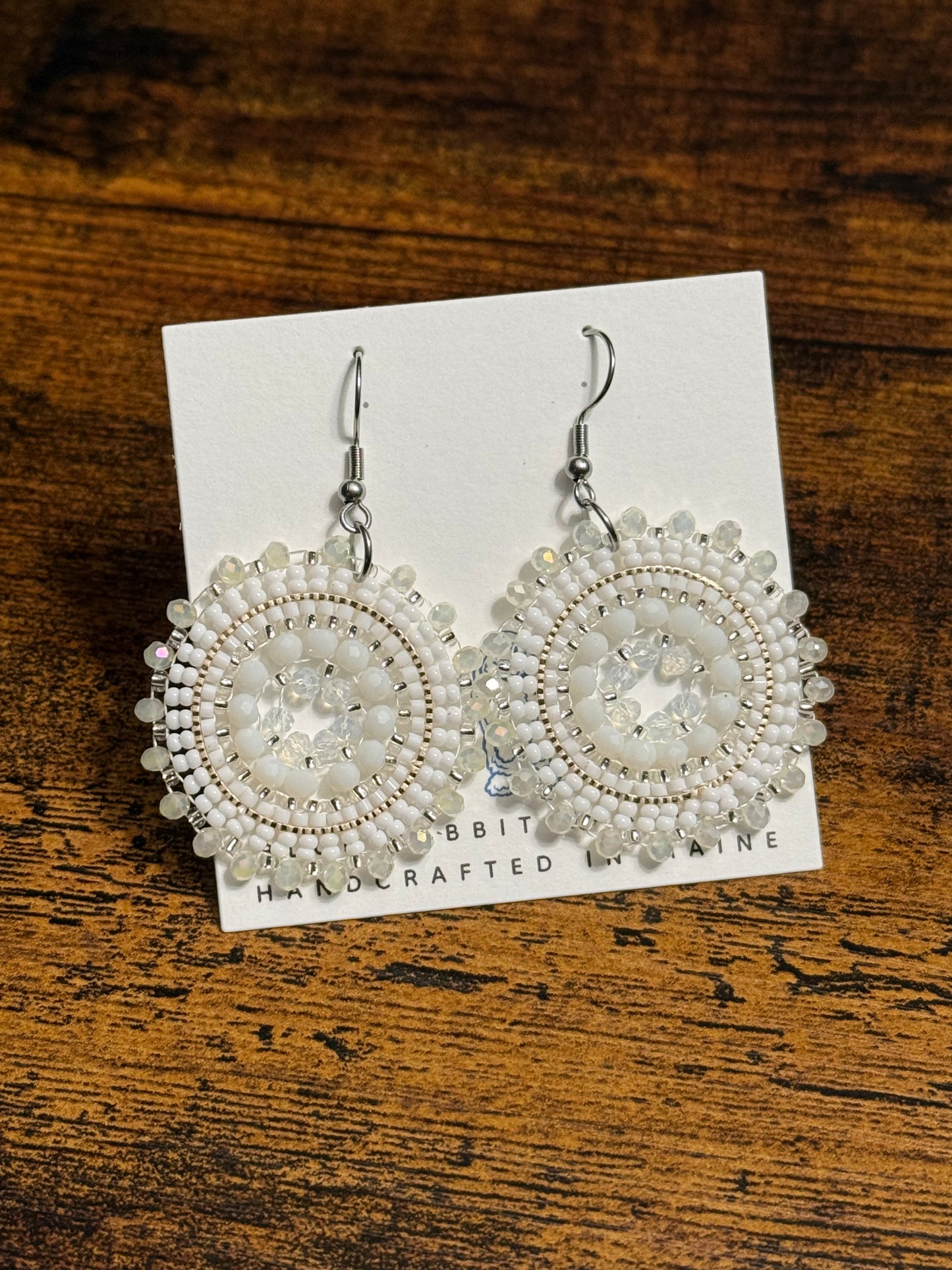 Charlotte White Beaded Earrings