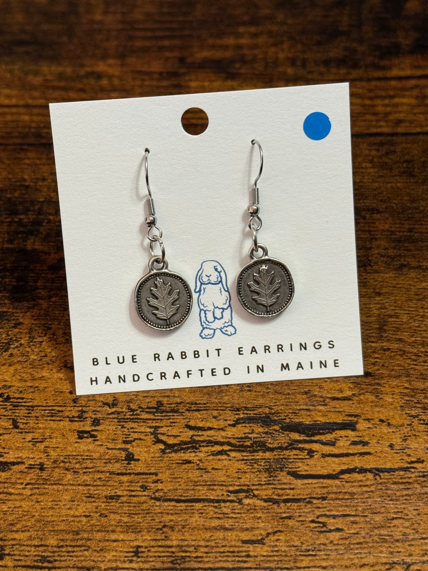 Antique silver Oak Leaf Earrings