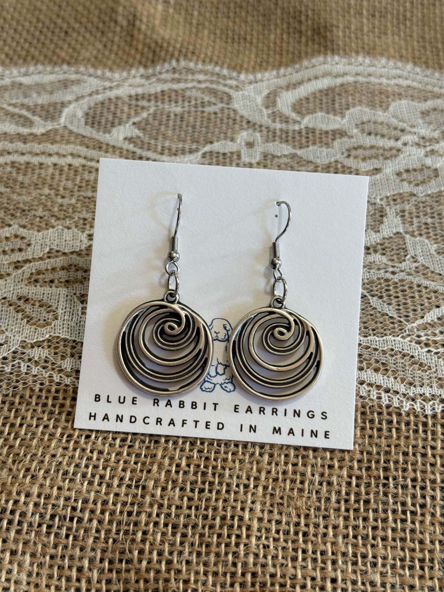Antique Silver Spiral Earrings
