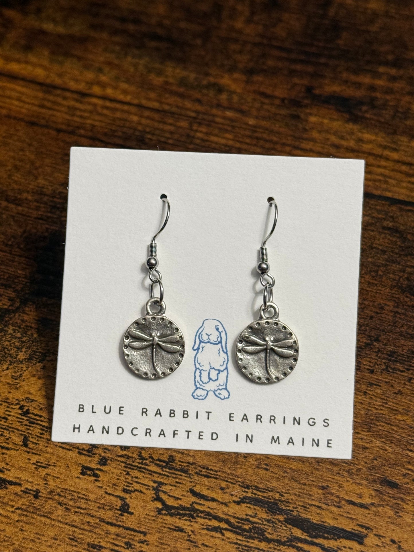 Antique Silver Dragonfly Earrings