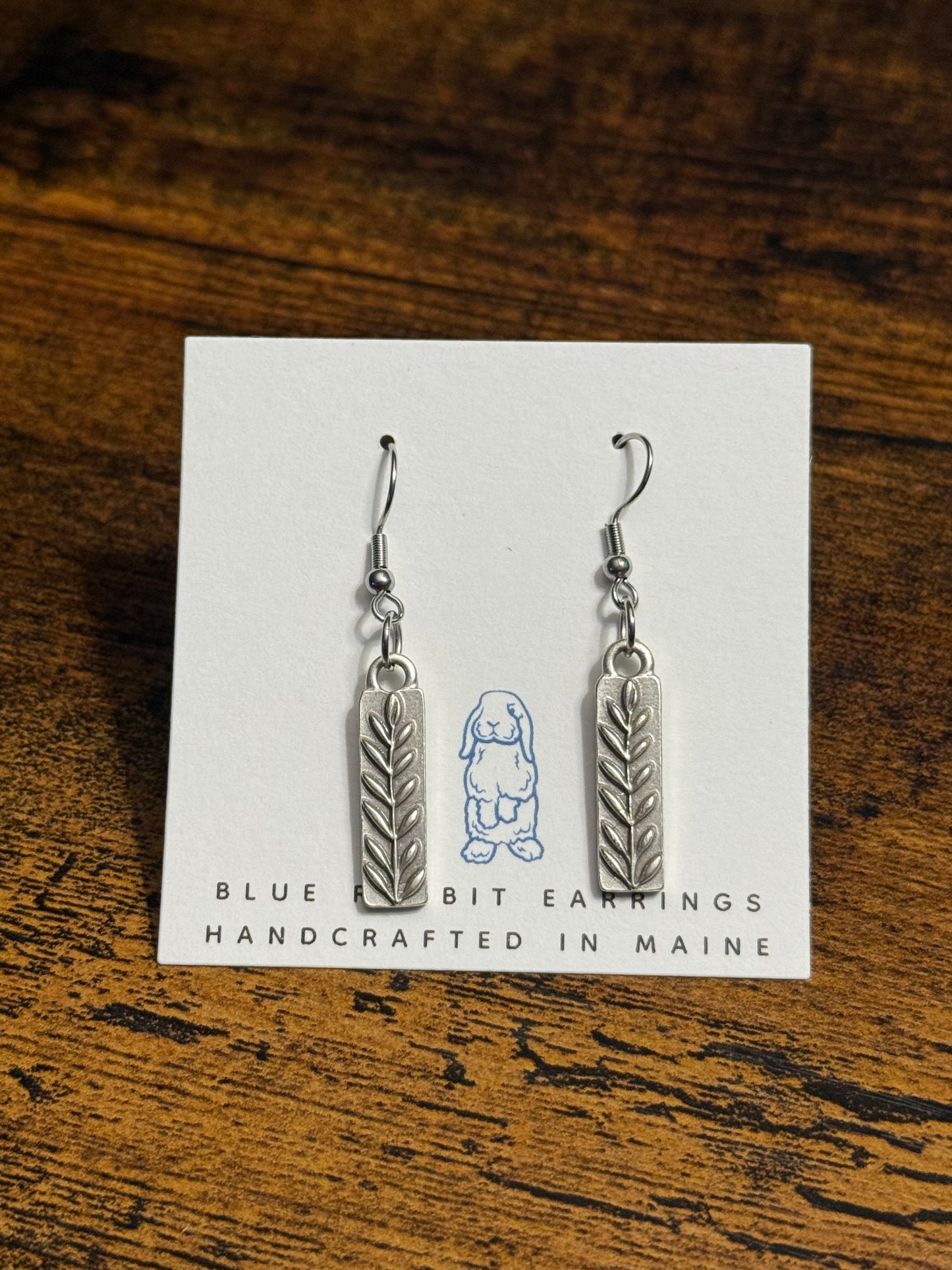 Antique Silver Leaf Earrings