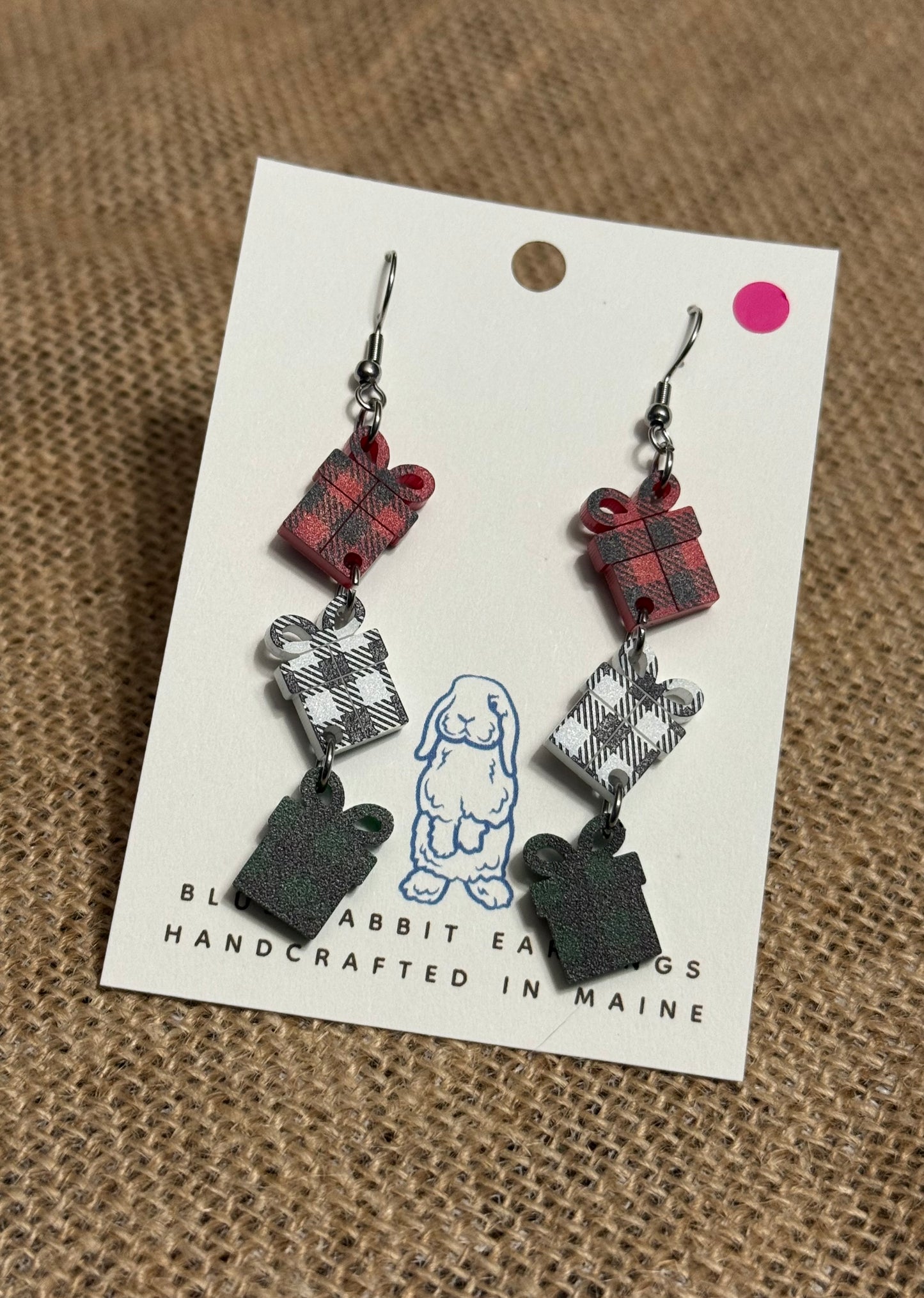 Acrylic Plaid Gift Earrings