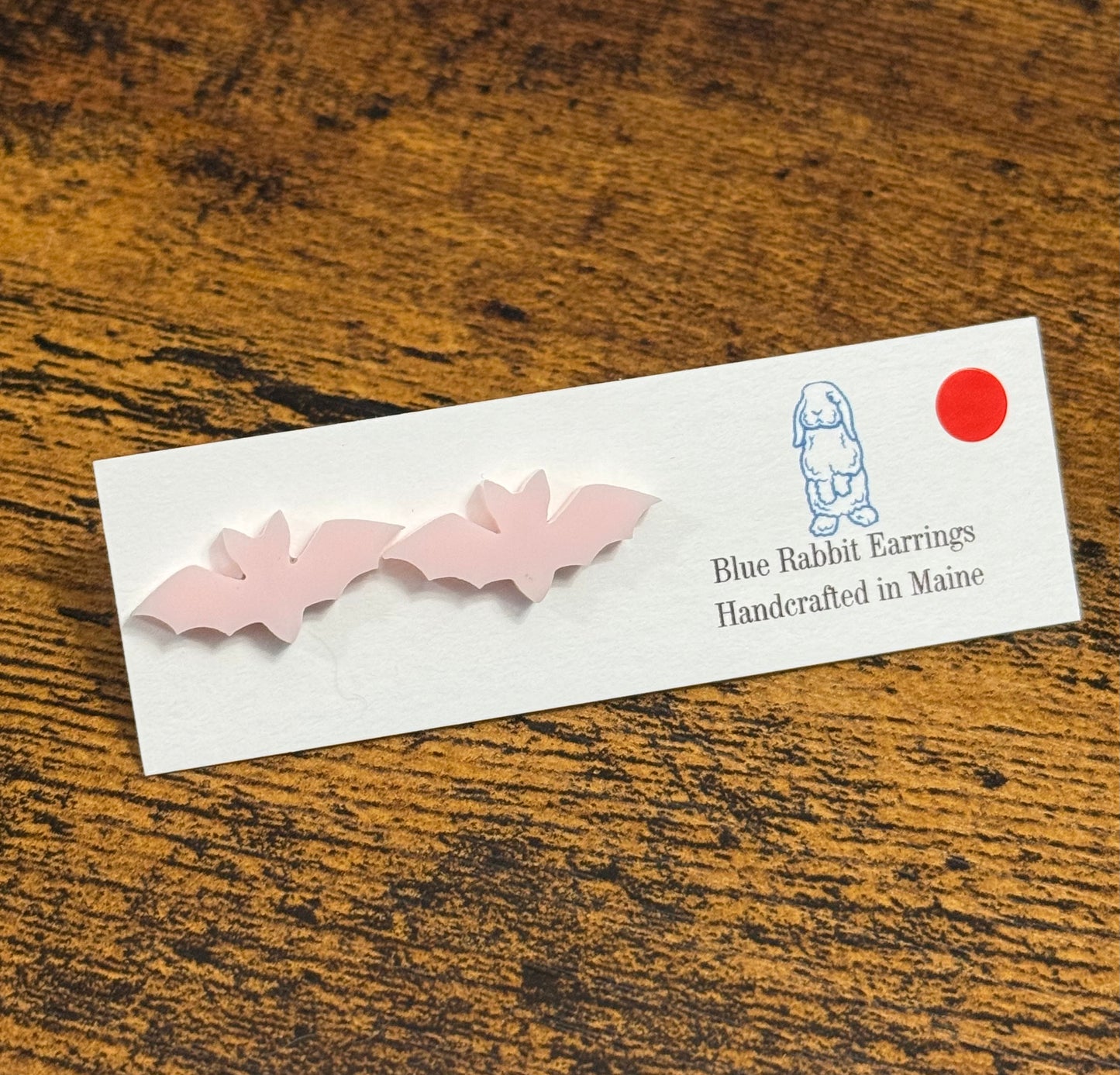 Acrylic Pink Bat Studs