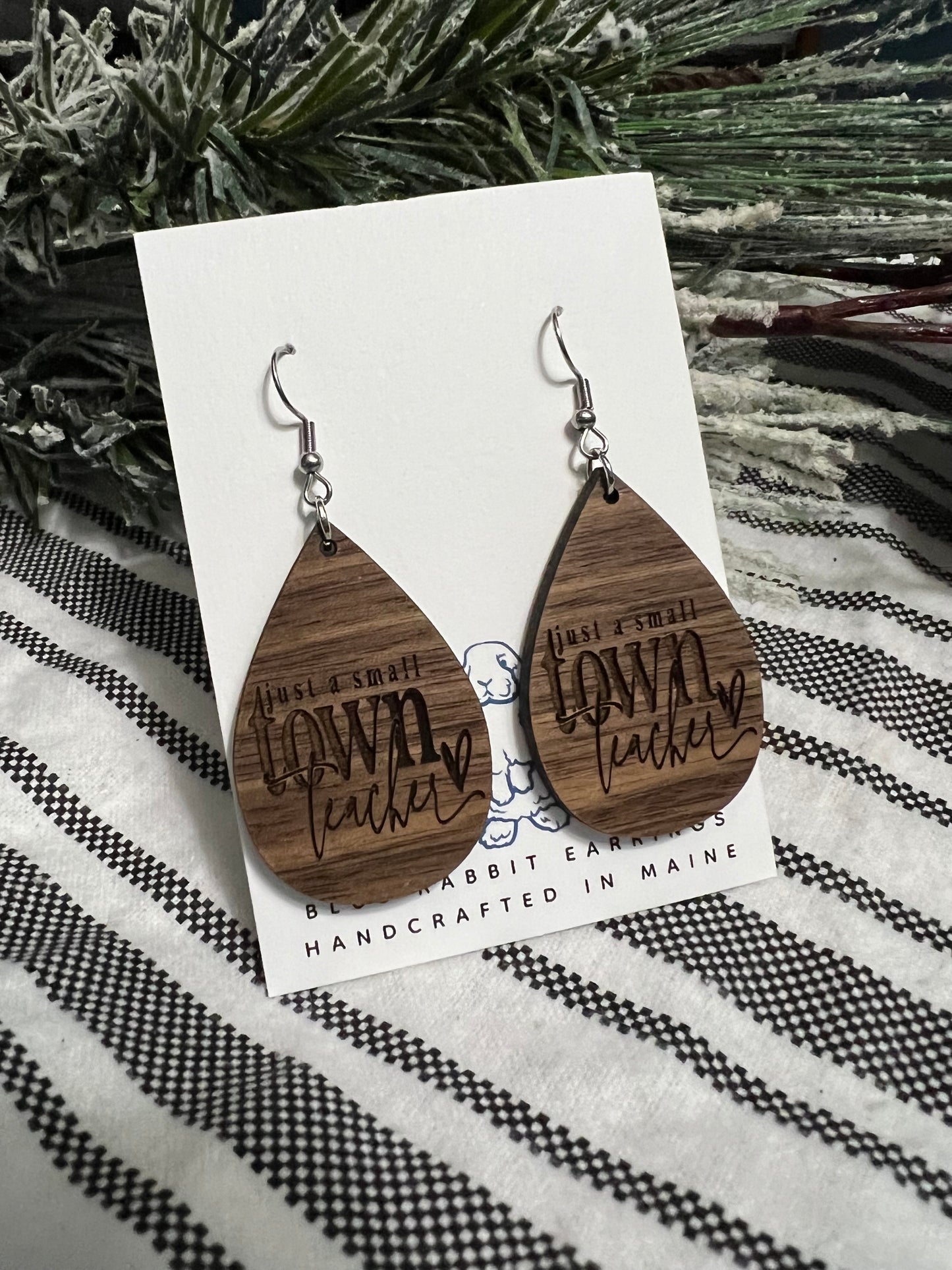 Walnut Teacher Earrings