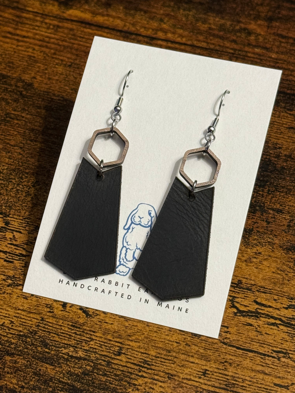 Black Leather Earrings
