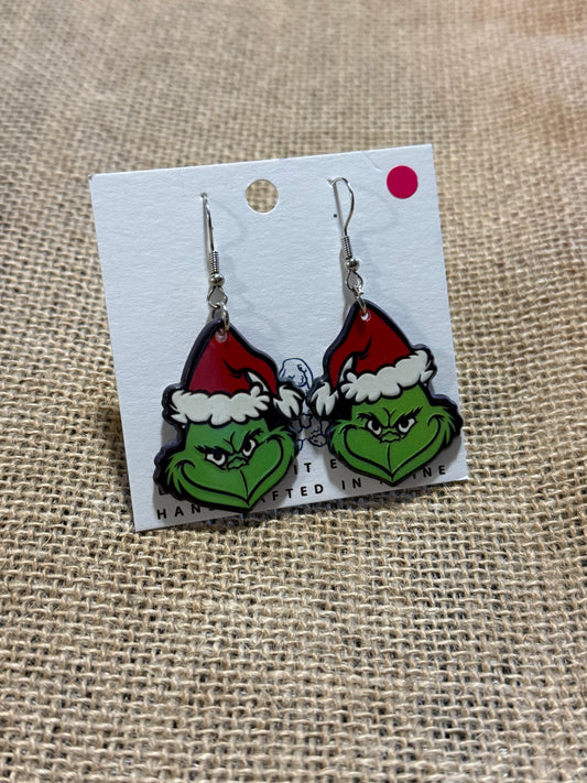 Acrylic Grinch Earrings
