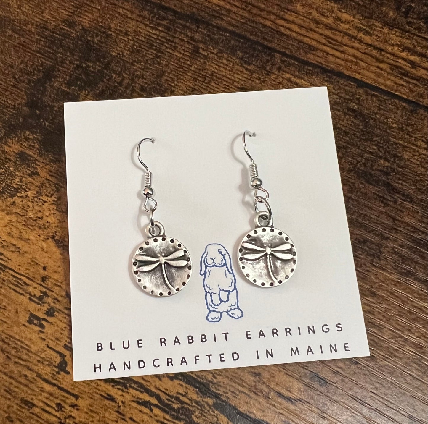 Antique Silver Dragonfly Earrings