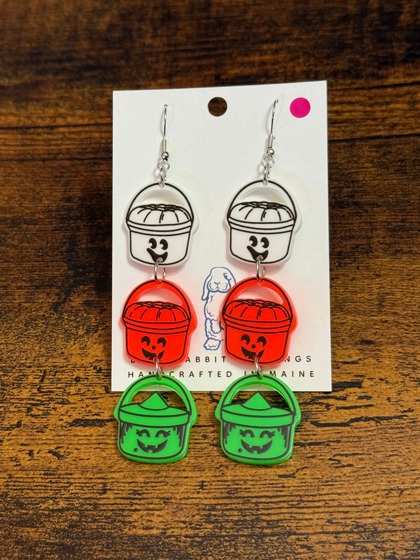 Acrylic Halloween Bucket Earrings