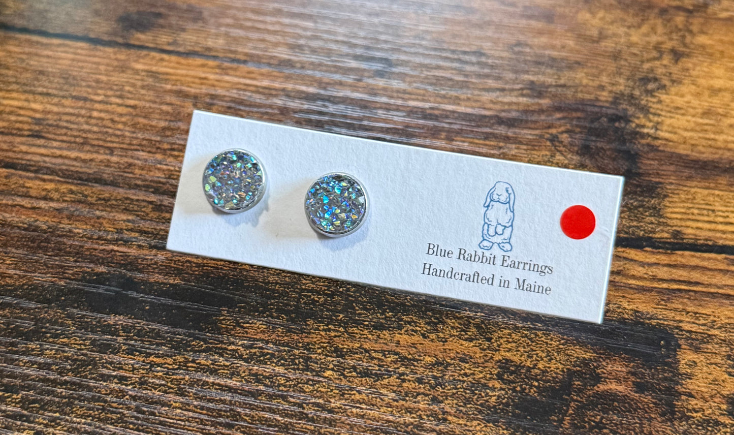Quartz Druzy Studs 10mm