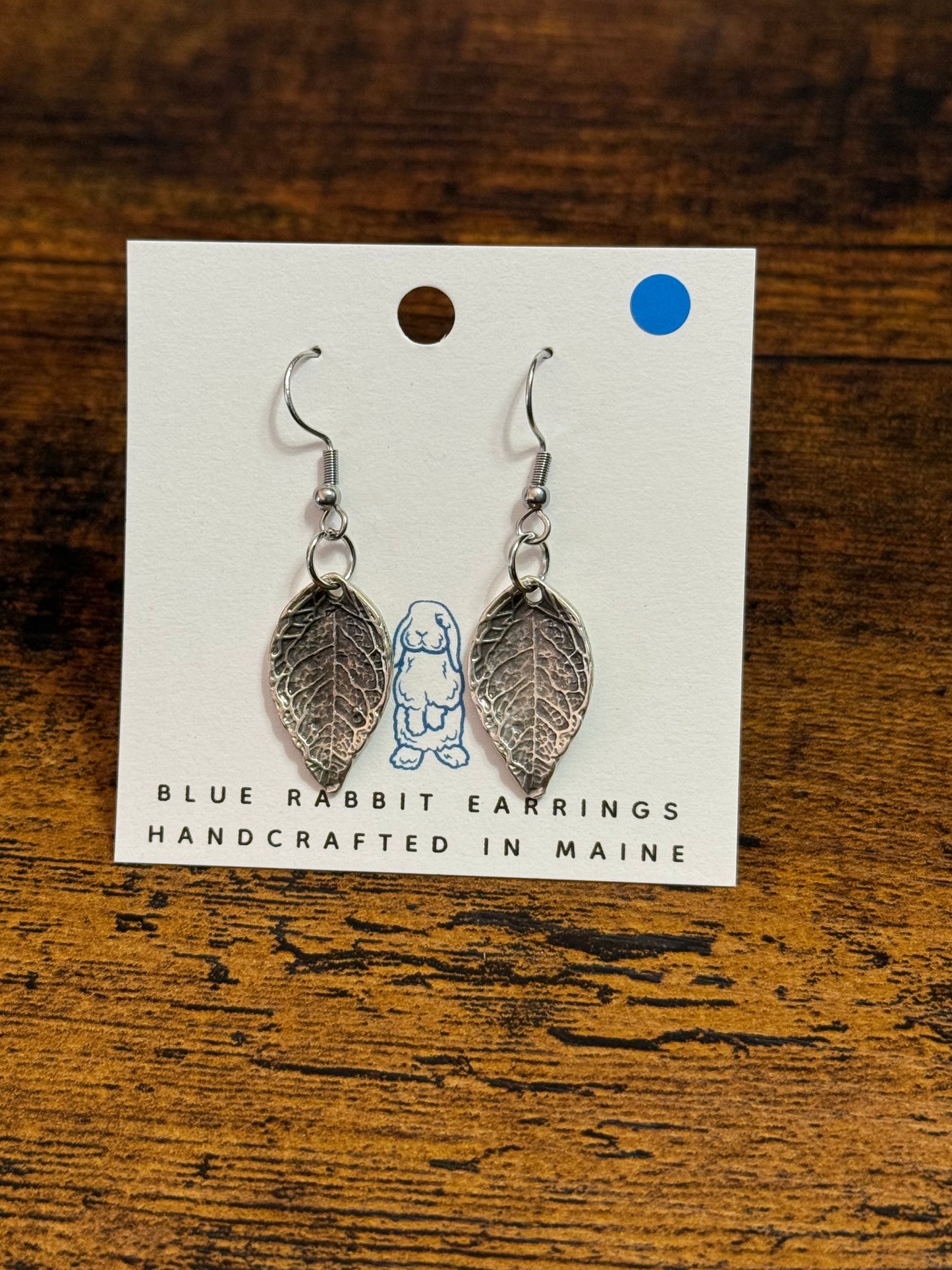 Antique Silver Leaf Earrings
