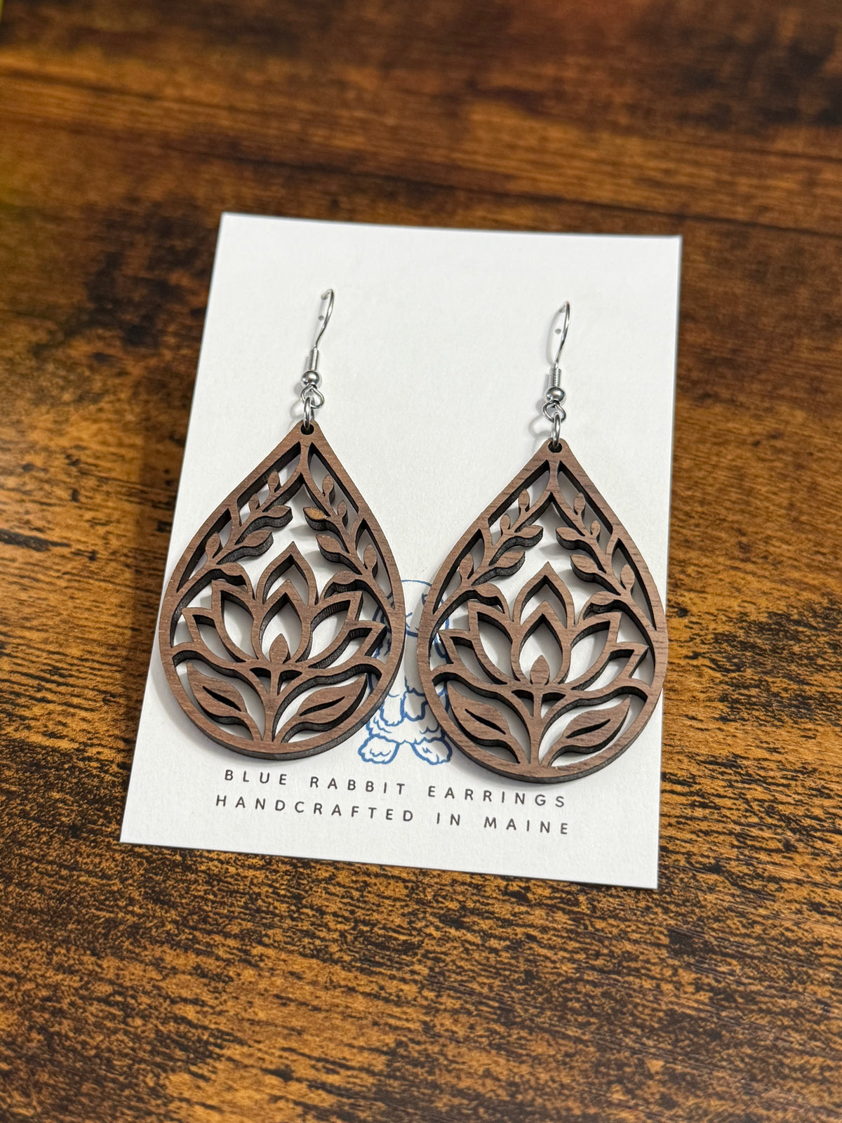 Walnut Floral Earrings